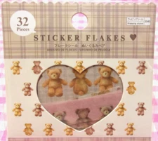 DAISO Stuffed Bear Masking Wrapping Flake Sticker / Japan 32 pieces