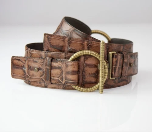 OPIKA Ladies 100% Genuine/Real Leather Waist Belt - BROWN Choose Size