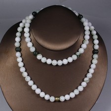 28 inch Certified Green 100 Natural A Jade Jadeite 8 mm Bead Necklace    1017