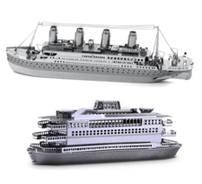 SET of 2 Fascinations Metal Earth Titanic & Commuter Ferry Boat 3D DIY Model Kit