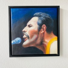 Handgemaltes Ölbild im Schattenfugenrahmen – Musiker-Porträt, expressive Kunst