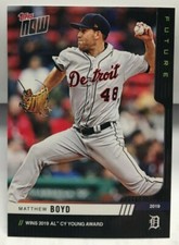Matthew Boyd 2019 Topps Now Future Award Winners AL Cy Young 10-Card Set - BASE