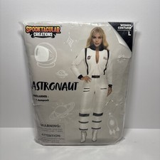Spooktacular Creations Astronaut Jumpsuit Costume Women s Size L Halloween NEW