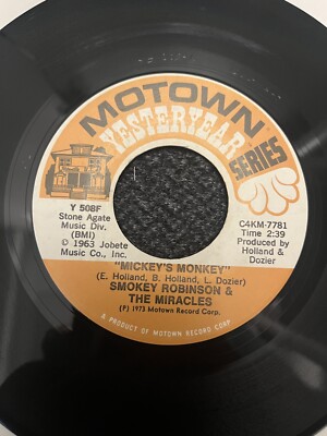 Smokey & Miracles  Mickey s Monkey /  A Love She Can Count On  45 MOTOWN RE VG+