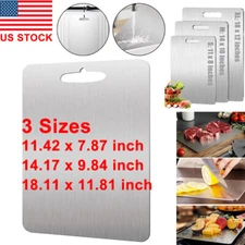 Stainless Steel Cutting Board Double-Sided Cutting Boards for Kitchen Camping