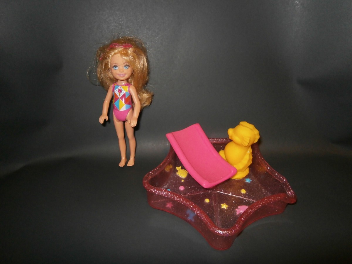 BARBIE Kelly Chelsea with STAR SHAPED SWIMMING POOL w/ SEAHORSE