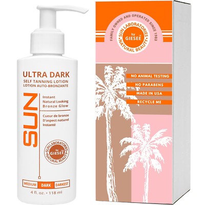 Sunless Tanning Lotion Sun Labs Ultra Dark 4 oz -Instant Tint Self Tanner