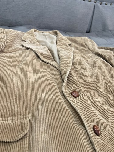 Vintage Jordache Corduroy blazer elbow patches sports coat Tan Beige Brown - Picture 3 of 18