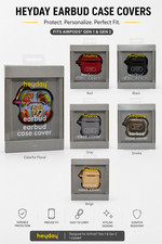 Bulk Lot of 7 Airpod Cases by Heyday-Silicone and Hard Shell-Carabiner Clip-New