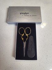 Gingher 3 1/2" Collectors Embroidery Gold Plate Scissors G-CS-2 NOS E2A 5