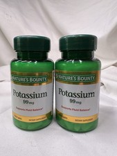 2x - Nature's Bounty Potassium 99Mg 100 Caplets ea. Exp 2/26 