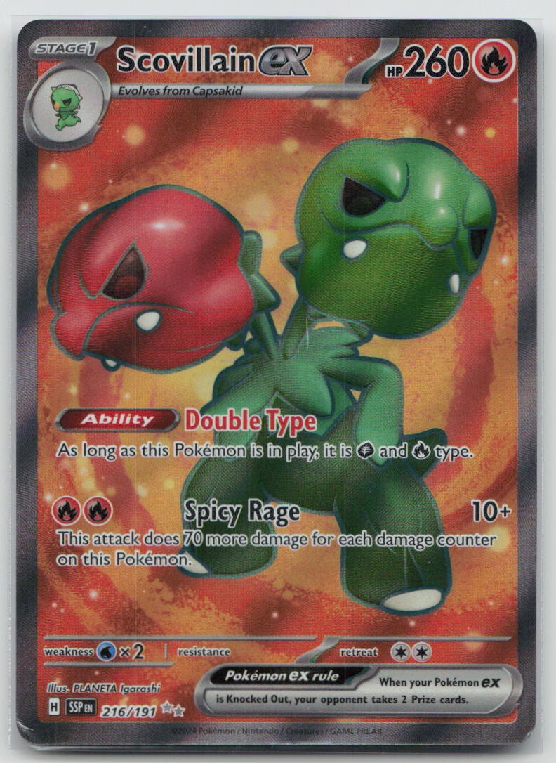 Scovillain ex 216/191 Ultra Rare Surging Sparks Pokemon Near Mint