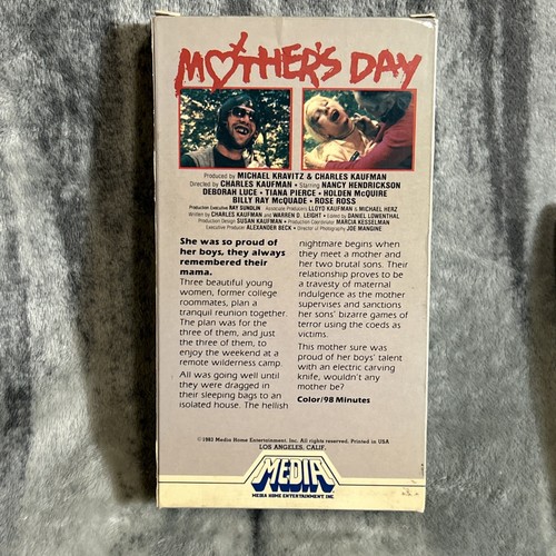 "Mother’s Day" 1st Media Home Entertainment VHS TAPE Vintage 1980 Cult Horror - Picture 7 of 12