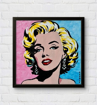 Kempff 12x12 Original Pop Art Woman MARILYN Portrait Expressionism Painting