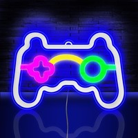 Hotut Gamer LED Neonlicht, Spiel Leuchtreklame, 24.7 X 16.5 Cm, Gamepad-Blau