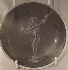 BEAUTIFUL RARE VINTAGE ROLLS ROYCE FLYING LADY HOOD ORNAMENT MASCOT DISH PLATE