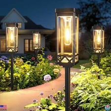 KOOPER 8-Pack Solar Pathway Lights - Bright Outdoor Lighting, Lasts 15 Hours