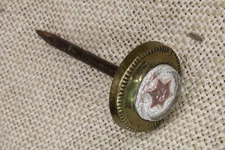 Old Picture Nail Red 6 Point Star Artwork Painting Hanger Sulphide Glass Vintage