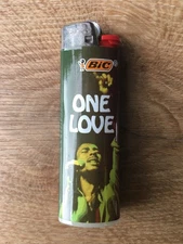 1 PC BIC Standard Regular Sized Lighter Premium Vinyl Wrapped Bob Marley OneLove