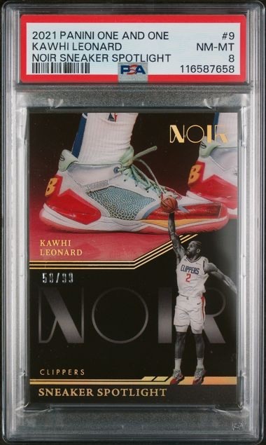 Kawhi Leonard #9 2021 Panini One And One Noir Sneaker Spotlight /99