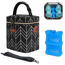 Breastmilk Cooler Bag Travel, Insulated Baby Bottle Bag with Ice Pack, Fits 4...