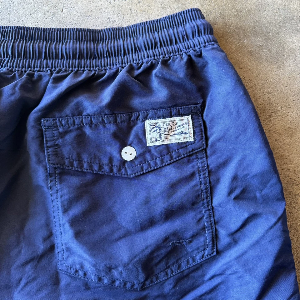 Bañador Pantalones Cortos Polo Ralph Lauren Para Hombre’s L Azul Marino Rojo Forrado Cordón  Foto 4 de 4
