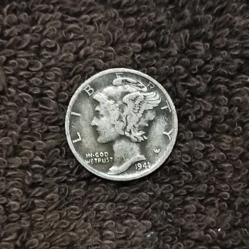 1941-S Mercury Dime Winged Liberty Head 90% Silver Fine-Condition