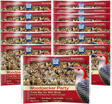Woodpecker Suet Treat Bars for Wild Birds - No Mess Suet Feed, Food for Woodpeck