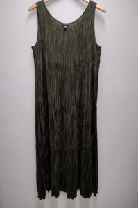 crushed silk jewel neck tiered dress Crushed Silk Tiered Dress