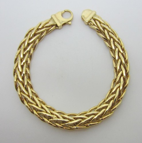 Ladies 18K Yellow Gold Byzantine Bracelet 7.5" Long 9mm Wide 11.8 Grams - LB3643