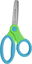 Soft Handle Kids Scissors, Assorted Colors, 5-Inch Blunt, 14596 