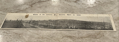 WOW! 1908 Ruins Of The Chelsea Fire Massachusetts MA Birds Eye View 22.5x4.25 