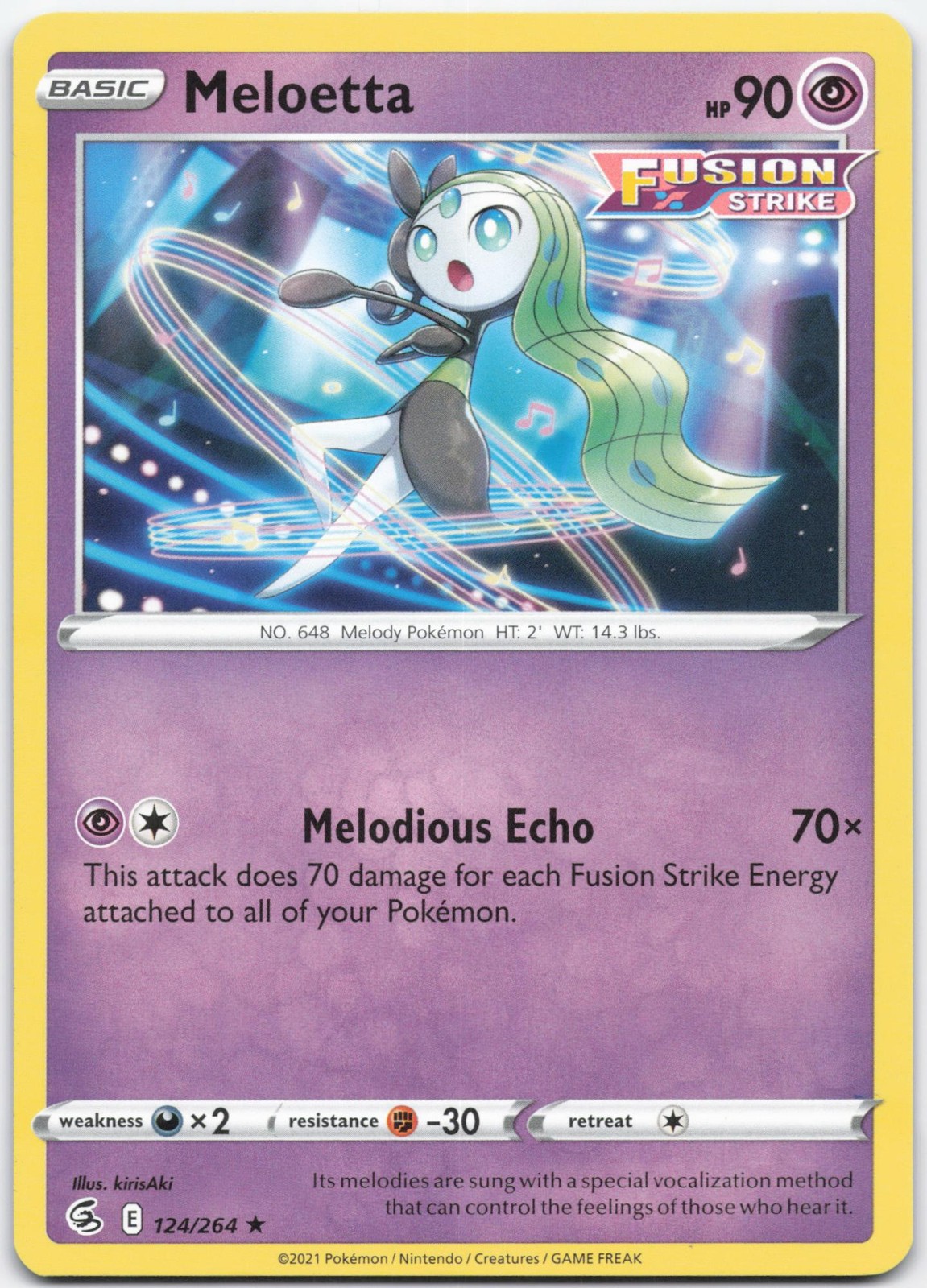 Meloetta 124/264 Rare Fusion Strike Pokemon Lightly Played