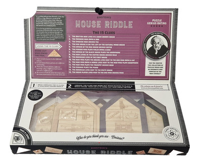 Professor Puzzle Einstein Collection Holz Rätsel Haus- Rätsel 15 Hinweise