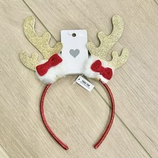Girls Glitter Reindeer Antlers Headband Christmas Holiday