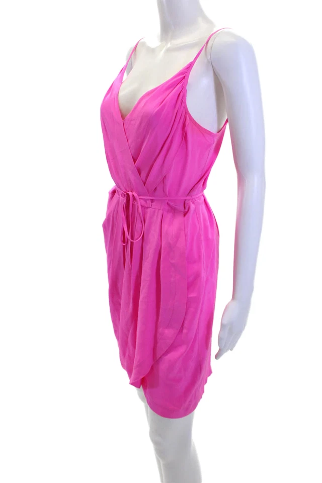 Yumi Kim Womens Spaghetti Strap V-neck Half Zip Tunic Top Pink Size M - Image 2 of 4