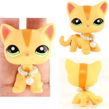 Stripes LPS Shorthair Cat Toy Play Pet Figures for Girl Mini Dollhouse Kid Gift