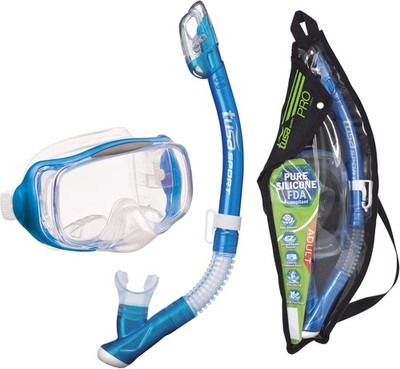 TUSA Sport Adult Imprex 3D Purge Mask Fishtail Blue (w/reusable bag) 