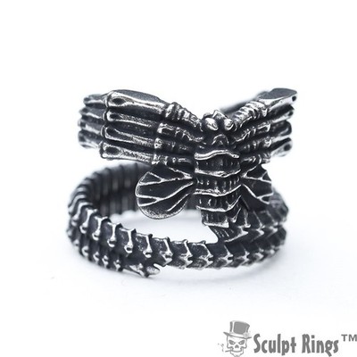Sculpt Rings  Alien Facehugger Ring Edelstahl Sci-Fi Gothic Schmuck
