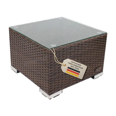 Beistelltisch Rattan Couchtisch Teetisch Polyrattan Tisch Gartentisch Braun - Bild 1 von 4