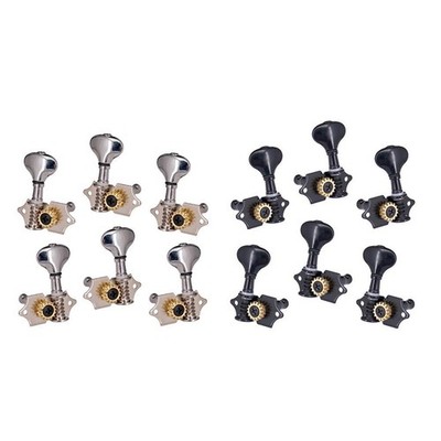 Open Gear Folk Gitarre String Knöpfe Stimmwirbel Maschine Kopf 3 Links + 3