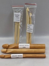   7 New   Bamboo Crochet Hook Bundle Size: 10, 11,, 12, 13, 15, 20, 25 I2 