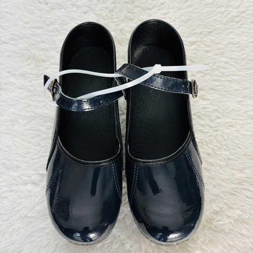 Sanita Blue Patent Leather W/ Strap Women’s Clogs Shoes Size EU 39 US 7.5 - Picture 4 of 14