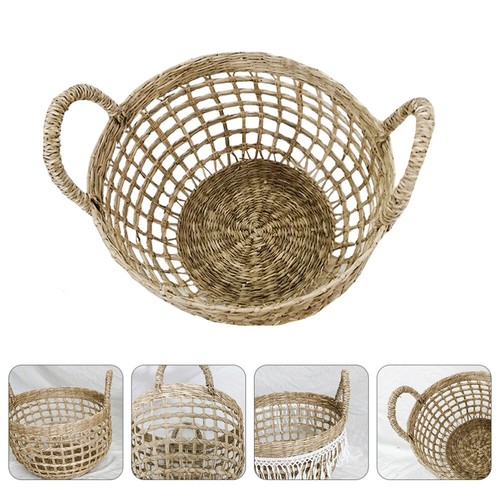 Straw Woven Flower Basket Decorative Storage Basket Flower Arrangement - Picture 4 of 12
