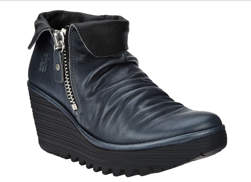 Fly London Cuña De Cuero Botas al tobillo Botines Reef EU36 US 5.5 yoxi |  eBay