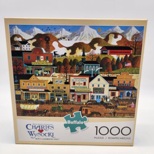 Buffalo Games Jigsaw Puzzle 1000 Piece Charles Wysocki 'Petes Gambling Hall - Picture 1 of 5