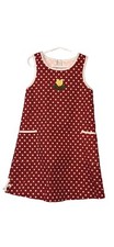 Vintage Peaches n Cream Girls Red White Polka Dot Dress Tulip Appliqu Sz 6x