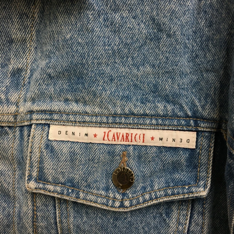Chaqueta DE COLECCIÓN Z Cavaricci Pequeña Adulto Azul Denim Abotonada Jean Manga Larga Hombres Foto 3 de 4