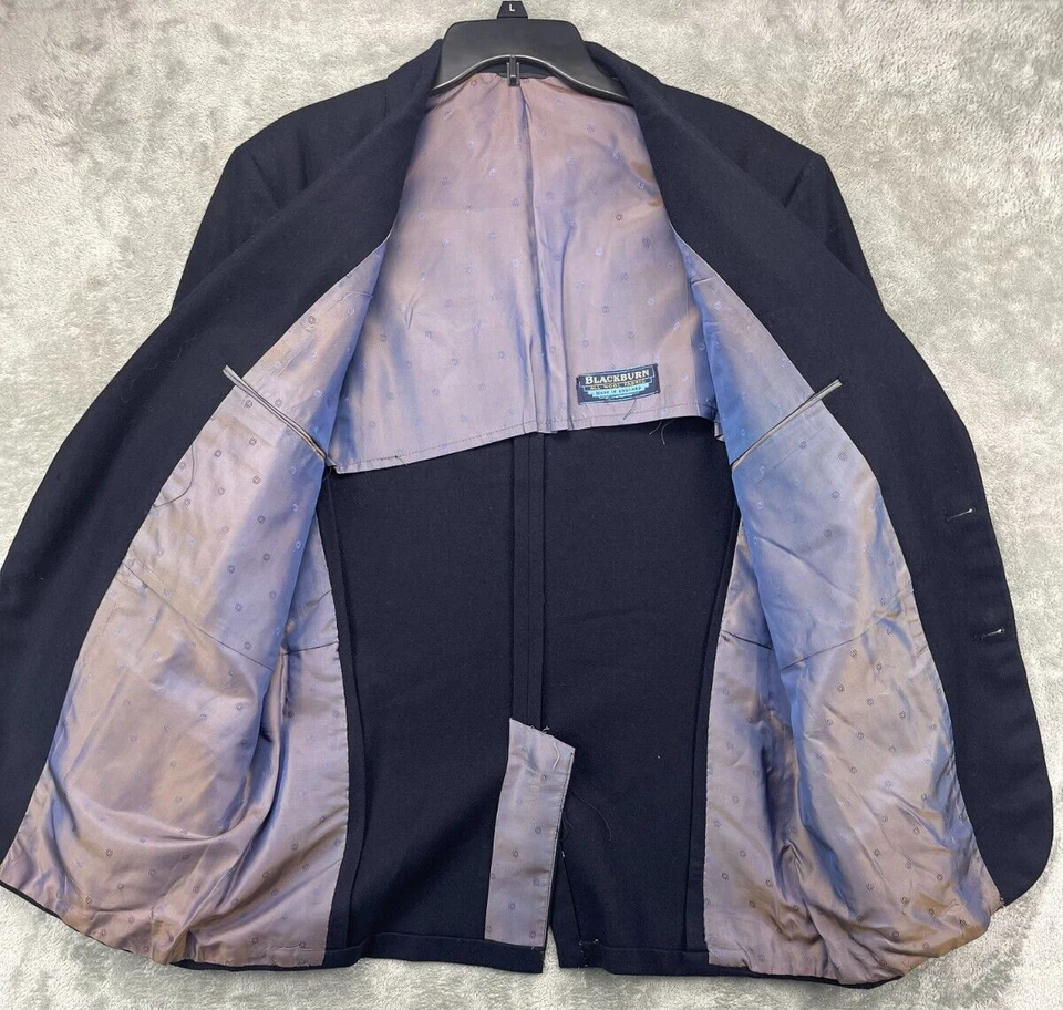 Abrigo Blazer Deportivo Blackburn Para Hombre Lana Crestada 42 Regular Azul Marino Hecho en Inglaterra Foto 2 de 4