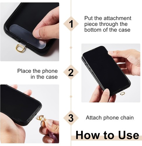 2 pièces lanière de téléphone portable en perles nacrées, bandoulière et bracelet avec languettes d'attache - Photo 5 sur 7